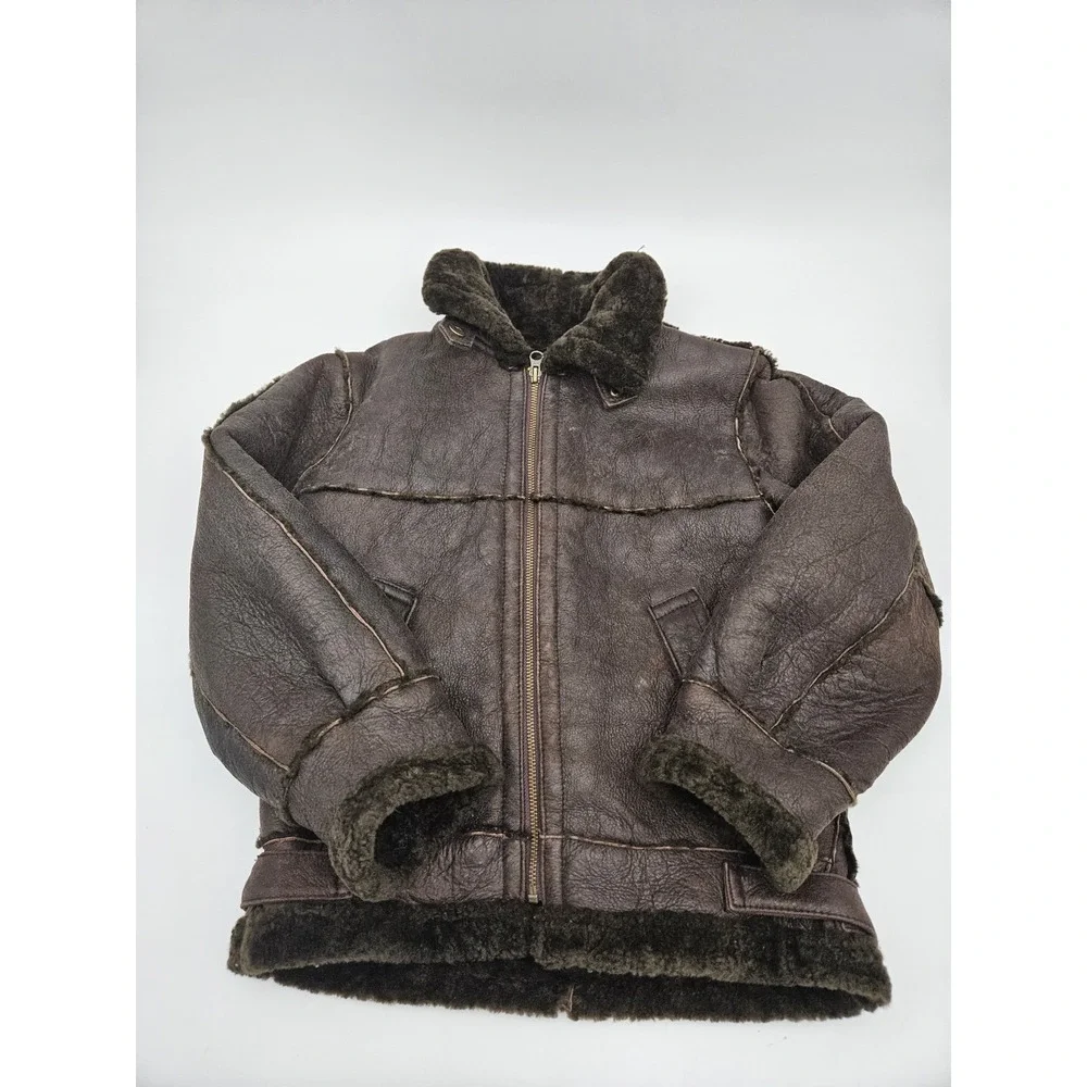 VECCHIO PONTE 100% Shearling Lamb Leather Jacket Sz 6 Made in Italy - Picture 2 of 8